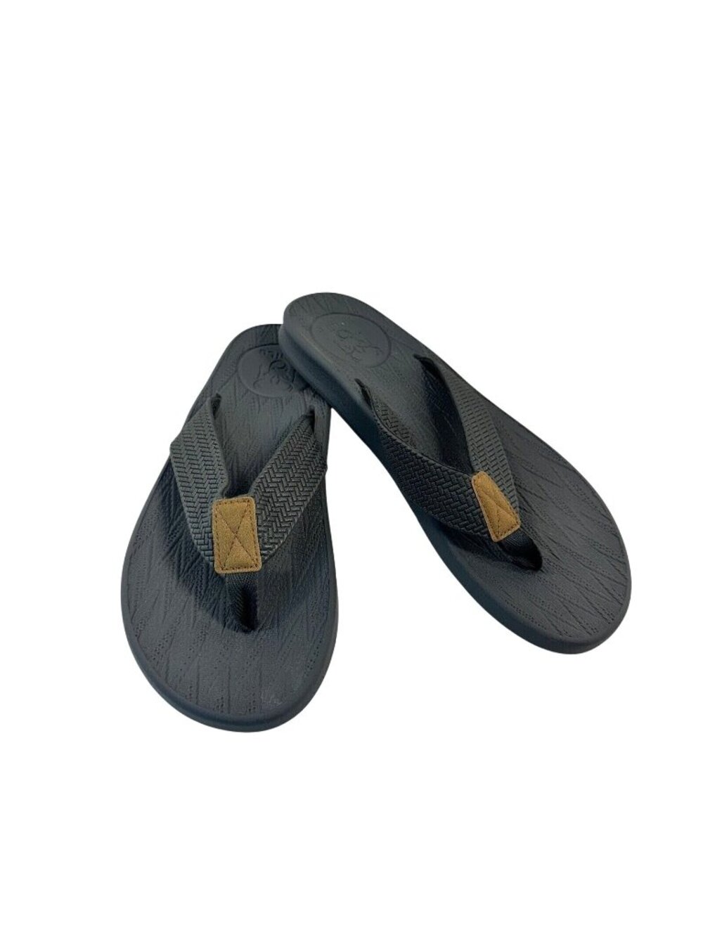 KuaiLu Mens Grey Brown Comfort Flip Flops 10.5 Resort wear